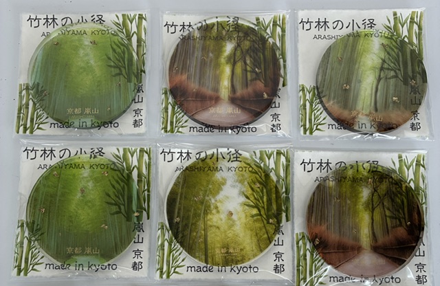 竹林柄の丸いハンドメイド作品6点